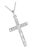 Women Necklace,925 Sterling Silver Simple Cross - £116.08 GBP