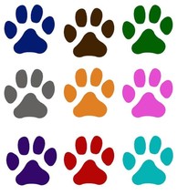 Paw Print Decal Pet Cat Dog - Choice of Color on Clear Background Sticke... - €4,35 EUR