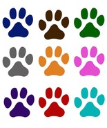 Paw Print Decal Pet Cat Dog - Choice of Color on Clear Background Sticke... - $5.00