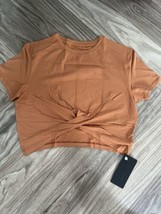 Alphalete Woman’s Premium Wrop SS Crop - Camel , Size XL - $21.51