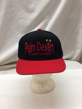 Trucker Hat Baseball Cap Vintage Snapback Black &amp; Red Palm Desert California - £32.07 GBP