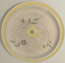 1528 Flourish Hand Painted Lunastone Korea 10 3/4&quot; Floral Yellow Dinner Plate - £8.47 GBP