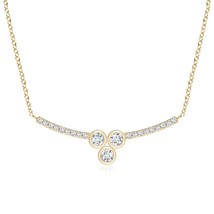 ANGARA Lab-Grown 0.26Ct Three Stone Diamond Cluster Pendant Necklace in 14K Gold - £475.75 GBP