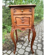 French antique carved nightstand Louis XV marble top - £943.95 GBP