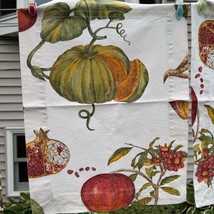 Williams-Sonoma Tablecloth 84x67&quot; Pomegranates Gourds Butterflies 6 Plac... - $49.49