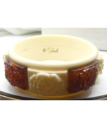 Vintage Sarah Coventry Molded Plastic Rose Bangle Bracelet Size 8 Wrist - $36.40 CAD