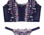 Victorias Secret Dream Anges Corset Ensemble Bejeweled Bleu - £43.42 GBP