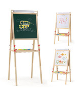 Adjustable Double-sided Easel with 4 Paint Cups-Natutral - Color: Natural - $2,394.59 MXN