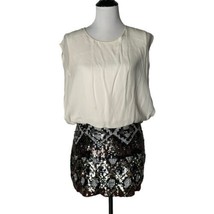 Parker Sequin Short Mini Dress 100% Silk Sleeveless Party Formal Women&#39;s... - £23.71 GBP
