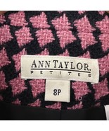 Vintage Ann Taylor Petites USA Made Pink Houndstooth Wool Blend Blazer 8... - £39.31 GBP
