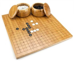 Bamboo Go Set with Reversible Board, Bowls, Stones - £67.24 GBP