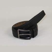 Men Genuine Leather Belt PIERO ROSSI Turkey Full Grain Hand Stitch 301 Black image 5