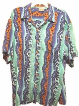 Men&#39;s Vintage Hawaiian Shirt SZ XL 100% Rayon Pineapple Moon - £17.65 GBP