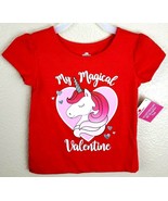 Infant &amp; Todlers Girls Magical Valentine Unicorn Red T-Shirt Tee Shirt N... - £7.11 GBP