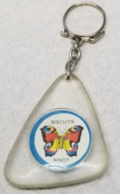 Biscuits Ninot Keychain Butterfly Lyon 1866 Plastic Vintage - £9.70 GBP