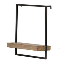 15.5&quot; x 6&quot; x 17.5&quot; Iron and Wood Wall Shelf, Wall Hanging Decor - £55.78 GBP