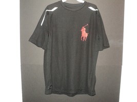 Ralph Lauren Polo Shirt Men&#39;s Size L Black Short Sleeves Polyester Large - £15.88 GBP