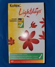 Kotex Light Days Long Panty Liners 48 ct 2004 Vintage New NOS - $24.70
