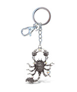 Aqua79 Scorpion Keychain - Silver 3D Sparkling Charm Rhinestones Key Ring - $31.99