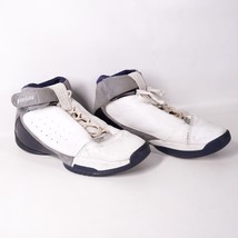 Air Jordan Retro Athletic Hi-Top Sneakers Shoes 050911 Men Size 11.5 White Blue - £48.87 GBP