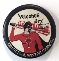 St. Paul MN Winter Carnival 1981 Knighted by Vulcanus Rex XLIV Button Pi... - £10.22 GBP