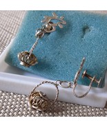 Chinese Character &amp; Basket Charm Earrings ~ Chinese Symbol Screw Back Ea... - £23.88 GBP