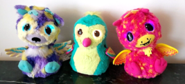 Hatchimals Lot of 3 Plush Sing Talk Light up Toy Penguala Deeriole Giraven - £19.46 GBP