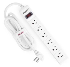 SURGE PROTECTOR White Power Strip w/ Right angLe Plug &amp; 6 Outlets BESTEK... - $528.88 MXN