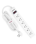 SURGE PROTECTOR White Power Strip w/ Right angLe Plug &amp; 6 Outlets BESTEK... - $39.75 CAD