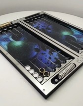 PREMIUM HI-TECH BACKGAMMON - Space Planet Cosmic - Large Glass Luxe Нард... - £1,227.41 GBP