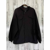 Unbranded Mens Windbreaker Hoodie Size Medium Black Lined - $11.74