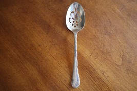 Oneida Community Belle Rose Stainless Steel Slotted Serving Spoon 8.2" Silver - £7.99 GBP