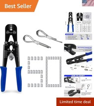 Compact Wire Rope Crimping Tool Set with Crimping Loop Sleeves for DIY P... - $980.80 MXN