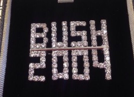 Vtg Ann Hand BUSH 2004 Republican Presidential Campaign Crystal Pin Broo... - £99.62 GBP