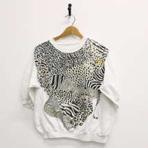 Vintage Leopard Cheetah Cat Sweatshirt Ladies Large - £36.43 GBP