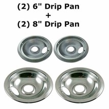 Chrome Drip Pan Set Stove Bowl reflector For Frigidaire Kenmore Tappan T... - $26.72