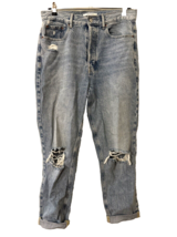Pacsun Ultra High Rise Slim Destroyed Blue Jeans Women&#39;s Size 31 with 24... - $9.46