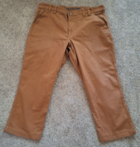 Duluth Trading Flex Fire Hose Pants Brown Canvas Mens 40x27 Relaxed Fit - $33.95