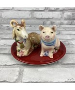 Fitz &amp; Floyd Classics Country Chic Salt Pepper Pig Goat Shakers Tomato T... - £25.56 GBP