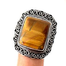 Tiger&#39;s Eye Vintage Style Gemstone Christmas Gift Ring Jewelry 7.50&quot; SA 1925 - £3.92 GBP