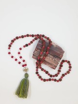 Root Chakra Red and White Japa Mala 108 Beads Meditation - £25.80 GBP