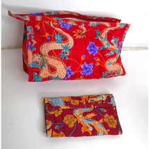 Star Accessories Dragon Print Travel Makeup Toiletry Bag Set of 2 Vintage New - £15.30 GBP