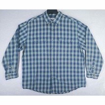 Carhartt Men&#39;s Shirt Size XL Blue Plaid Button Up Long Sleeve Cotton Casual - £17.73 GBP