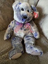 TY Beanie Buddy - Periwinkle The e-Bear (13 inch) - New w Tag Stuffed An... - $9.99