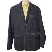 Vtg DKNY Jeans Sports Coat Men&#39;s Jacket Size Large Black Corduroy Flap Pockets - £35.97 GBP