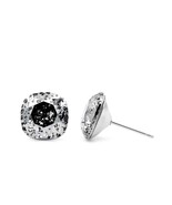 Hypoallergenic Swarovski Crystal Earrings, 10mm Cushion Cut, Silver Pati... - €32,94 EUR