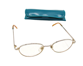 Foster Grant Oval Shape Gold Tone Frames Eyeglasses with Case Vintage Readers - £9.08 GBP