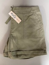 Women&#39;s Como Vintage Green Cuffed Stretch Pull On Drawstrings Shorts,NEW - £15.65 GBP