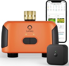 Lumary Smart Sprinkler Timer 2 Zone, Wifi Water Timer For Garden Hose, Brass - $90.99