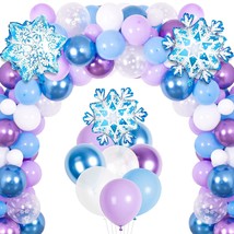 Winter Snowflake Balloon Garland Arch Kit Frozen Wonderland Party Decoration Sno - £18.97 GBP